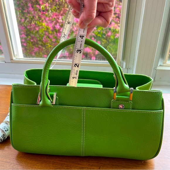 Nordstrom Lime Green Leather Double Handle Bag - Picture 11 of 12
